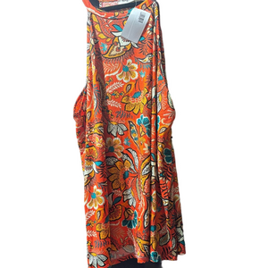 NWT Haptics Floral Orange Sleeveless Halter Top